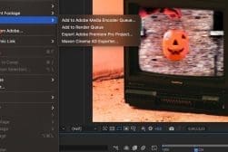 Adobe After Effects Render Settings and Menu