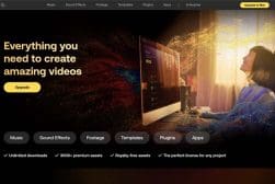 A website design with a woman on a computer.