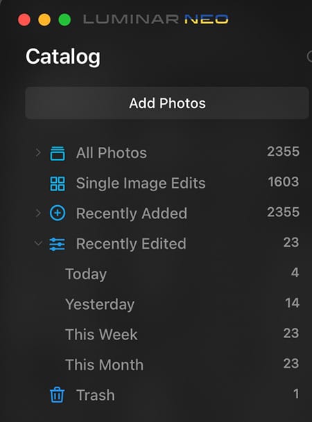 Various organisation options with in the software