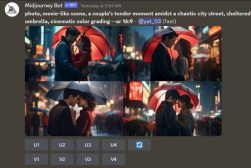 A picture of a couple holding umbrellas.