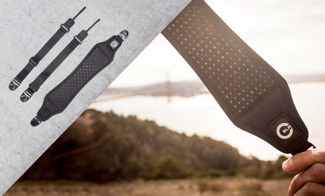 perforated strap held to the light