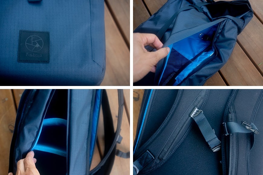 dalston details - main compartment with removable dividers for photographers