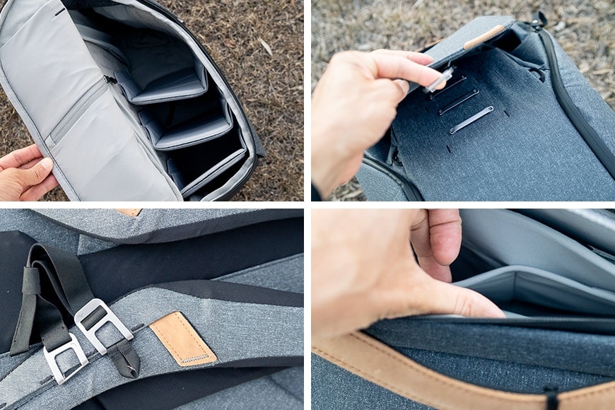 detailed images of peak design everyday camera back pack v2