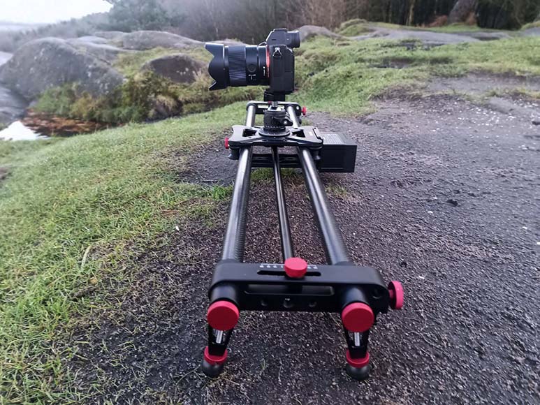 A camera on a slider.