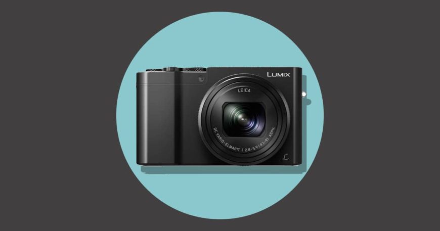 a camera with a blue circle around it.