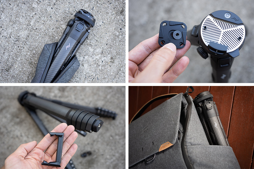 carbon fibre section legs minimised tripod weight