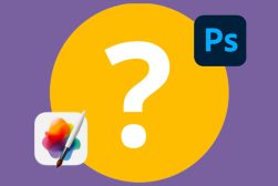 Two logos with a question mark in between