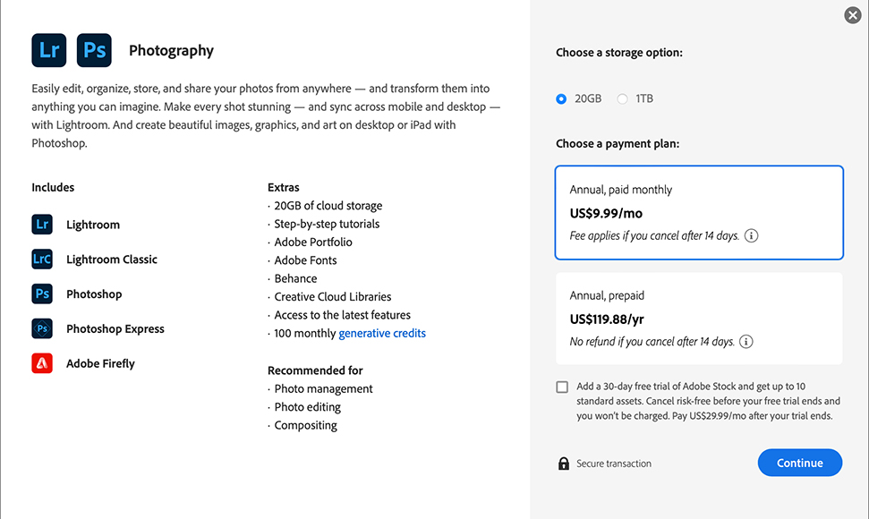 Photography Plan Adobe