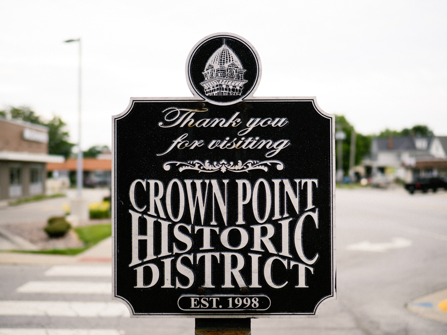 Crown point historic district sign.