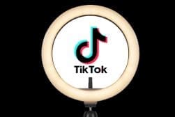 The tiktok logo is shown on a black background.