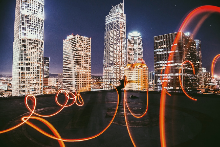 Light painting creates beautiful effects.