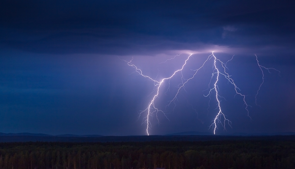 Lightning in the sky.