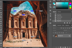 A photo of a building in adobe photoshop.